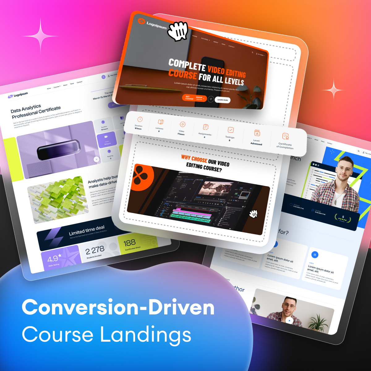 💥Build stunning course pages that convert